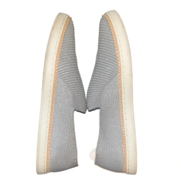 UGG Women’s Sammy Gray Metallic Ribbed Knit Slip On Low Top Shoes Size 9 - Picture 7 of 8